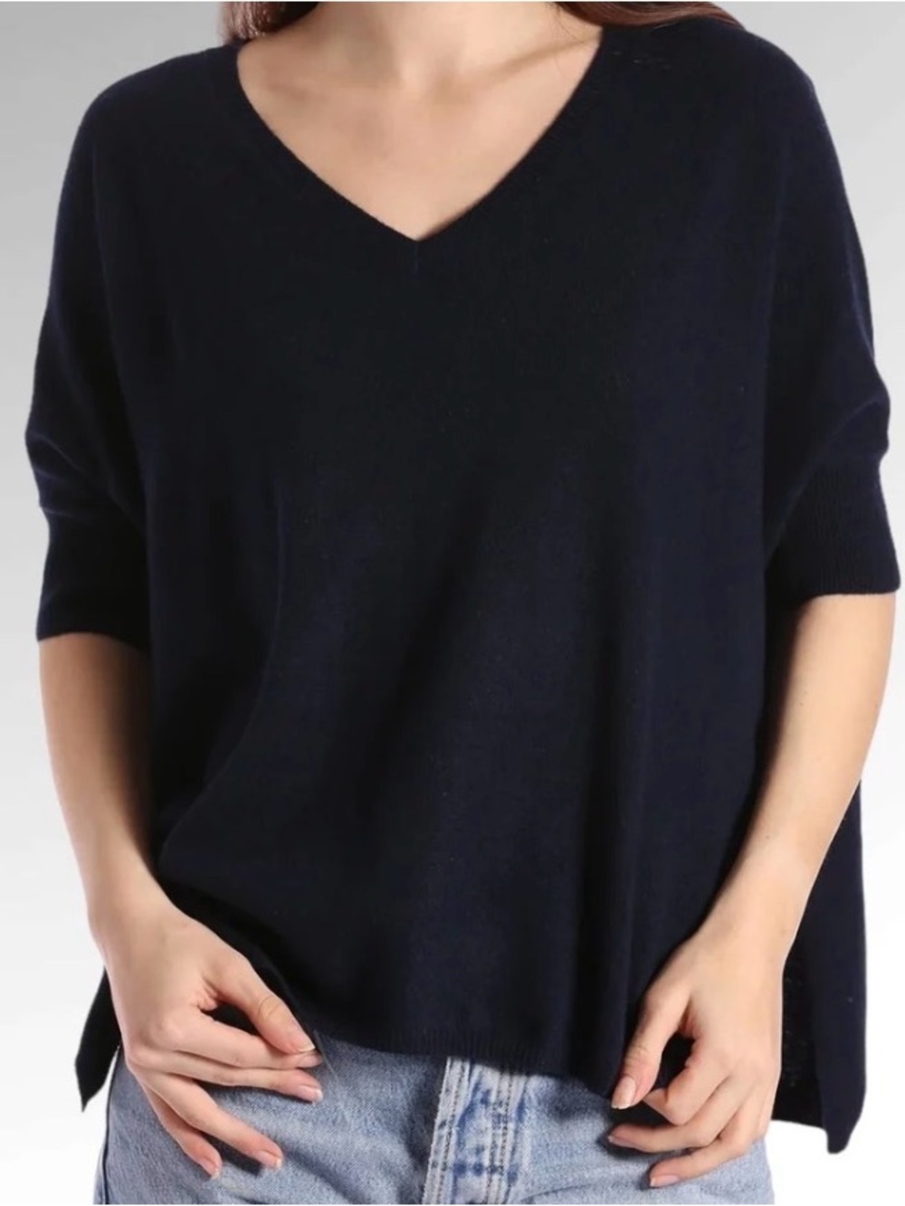 MINNIE ROSE POWPOW CASHMERE-BLEND SWEATER-BLACK